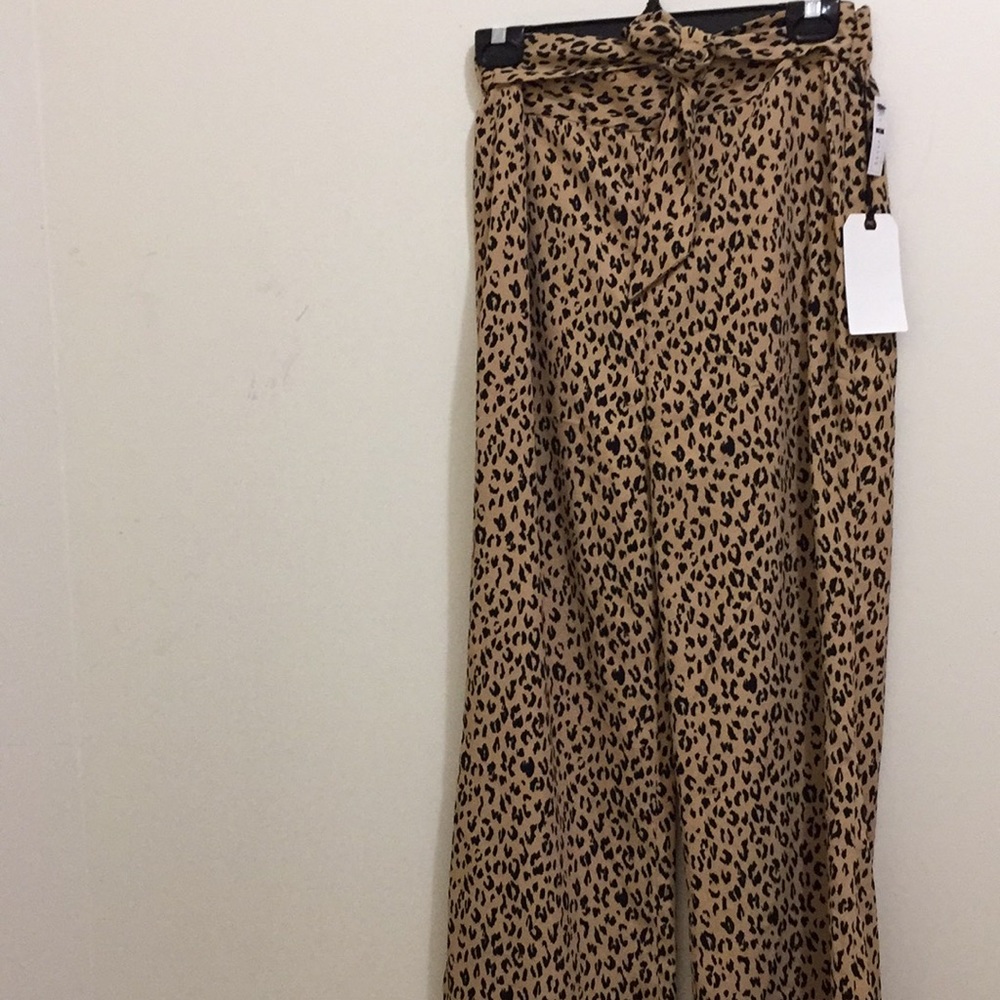 Leith leopard print cropped pants (sz m)